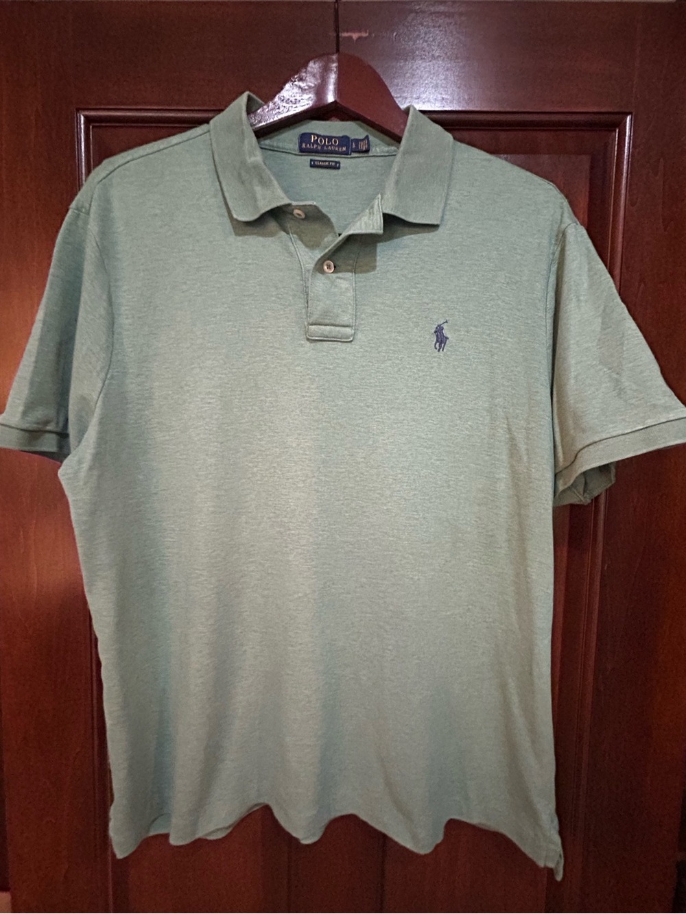 Polo Ralph Lauren Classic Fit Green Heather Polo Shirt Men’s Large
